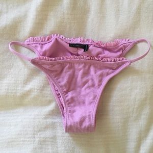 LA Hearts pink ruched string bikini bottom